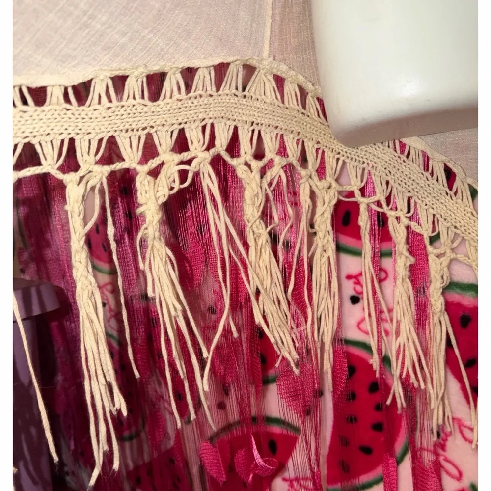 🤍 Boho Crochet Fringe Cardigan
